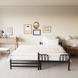 KEIKI Twin Over King Bunk Bed, Extendable Bunk Beds, Pull-Out Bunk Bed Frame Can Be Extendable, No Box Spring Needed KEIKI