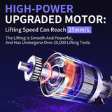 JOISCOPE 48 Inch Electric Standing Adjustable Height Desk with Double Drawer, Home Office Computer Gaming Desk with Storage Shelf and Power Outlets, Sit Stand Desk, White JOISCOPE