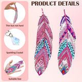 LINGFANG 12 Pcs Diamond Painting Bookmark, Crystal DIY Book Makers for Book Lovers, Diamond Art Beginners, Small Diamond Art Kits with Pendant, Paint by Art Crafts Gift for Women Girls (Feather) LINGFANG