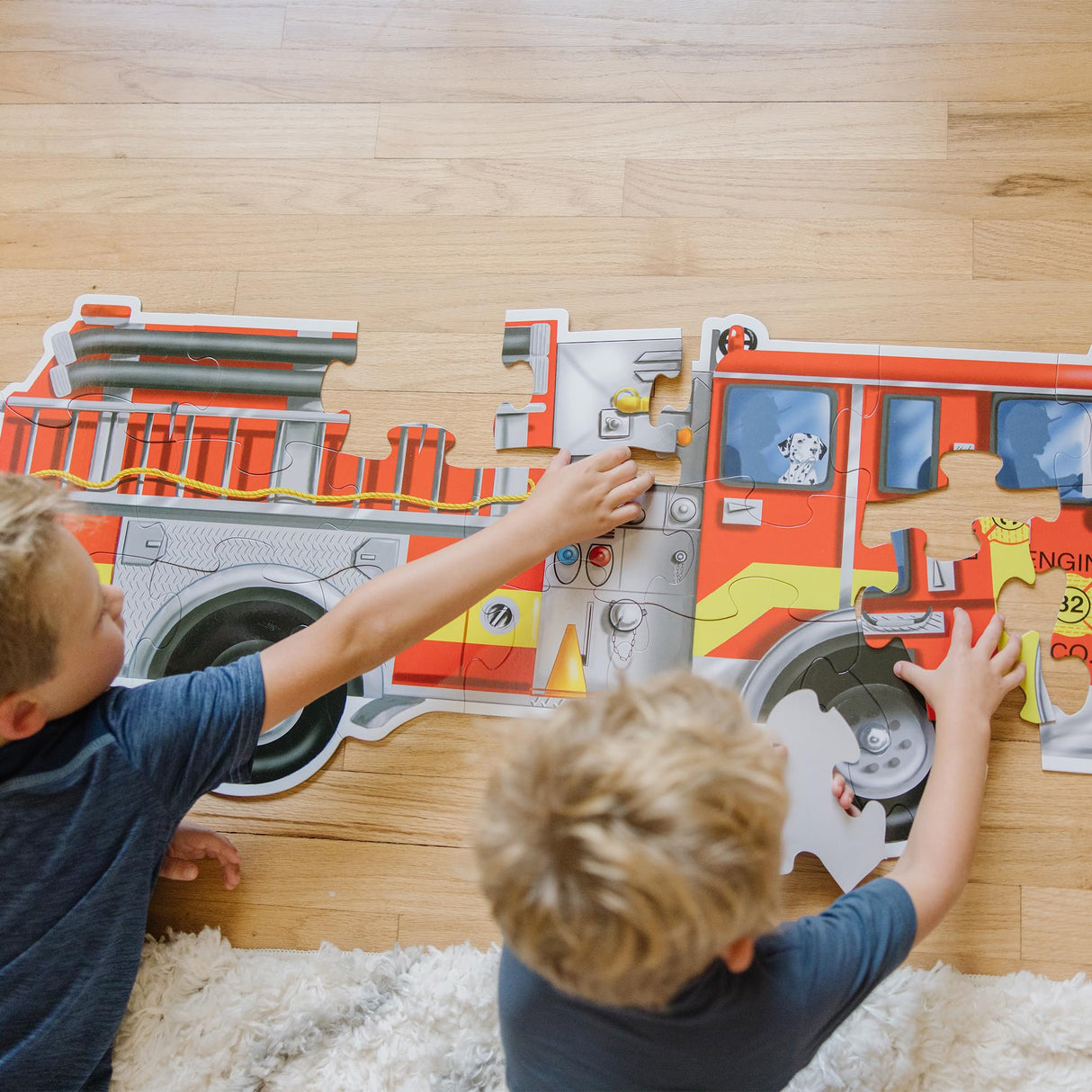 Melissa & Doug Fire Truck Jumbo Jigsaw Floor Puzzle (24 pcs, 4 feet long) - FSC Certified Melissa & Doug