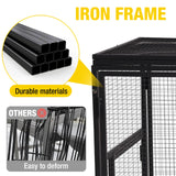 Aivituvin 71" Chicken Coop Run Extension Metal Frame with Perches, Outdoor Rabbit Run Duck House Enclosure with Detachable Door Aivituvin