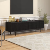 Henn&Hart Whitman TV Stand, 70" Wide, Black Henn&Hart