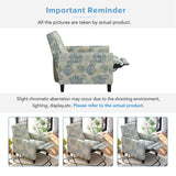 Christopher Knight Home Kenley Modern Fabric Upholstered Push Back Recliner Chair, Wooden Gliding Home Theater Seating, Comfy Reading Chair, Deep Seating Single Sofa Accent Chair, Mixed Blue Christopher Knight Home
