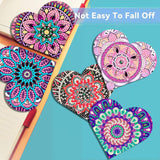 LINGFANG 12 Pcs Diamond Painting Bookmark, DIY Corner Book Makers for Adults Book Lovers, Diamond Dot Art Beginners, Small Diamond Art Kits, Paint by Art Crafts Gift for Women Girls (Heart Mandala) LINGFANG