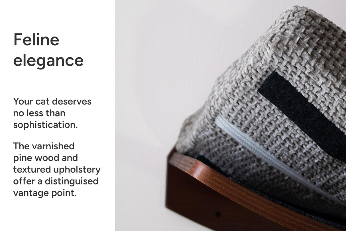 Kerwis Premium Cat Shelves – Cat Shelf in Walnut Brown with Replaceable Carpet with 2 Pine Wood Steps (3pcs). Sturdy Perches for Wall for Lounging and Playing, Cat Hammock Bed Furniture for Cats Kerwis