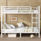 Bellemave Full Over Full Bunk Bed with Build in Ladder, Heavy Duty Bunk Beds with Full Length Guardrail, Easy Assemble, Mattress Not Included, White Bellemave