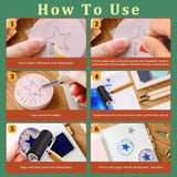 Keadic 24 Pieces Rubber Block Stamps Carving Starter Tool Kit, Comes with Stamp Block, Ink Roller, 6 Carving Tools, Tracing Papers, Pencil & Ink Mixing Tray for Stamp Carving and Printmaking Keadic