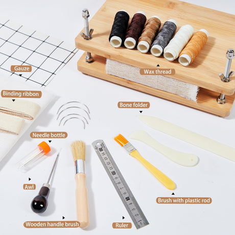 pamctry 50 Pcs Book Binding Kits for Beginners - Complete DIY Kit with Tools & Instructions, 11.6 x 7.8 Inches pamctry