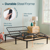 Linenspa Adjustable Bed Frame - Independent Head and Foot Incline - Powerful Quiet Motor - Easy Tool Free Assembly - Lounging - Watch TV - Working - Reading - Ergonomic - Electric Bed Base - Full Size Linenspa