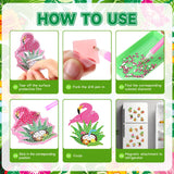 Kingdder 30 Pcs Hawaii Diamond Painting Magnets Kits Tiki Diamond Painting Art Refrigerator with Completed Tools for Summer DIY Craft Project, Party Favor, Fridge Locker Decor Kingdder