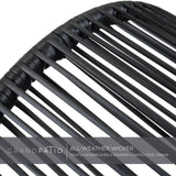 Grand patio Outdoor Egg Chair PE Wicker Wood Grain Finish Comfortable Conversation Chair with Olefin Cushion Oversized Lounger Chair with Stand for Porch, Backyard, Living Room - Dark Grey Grand patio