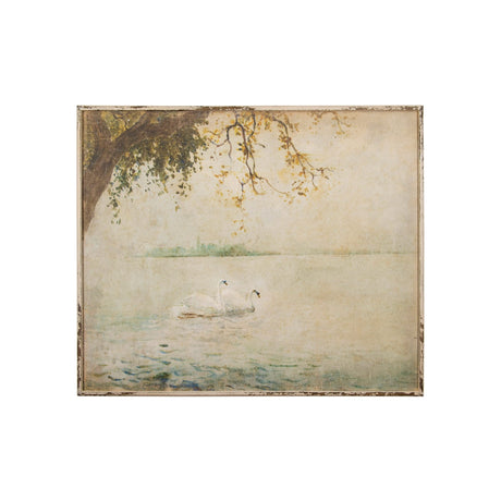 Creative Co-Op Vintage Swans Wood Framed Wall Décor Creative Co-Op