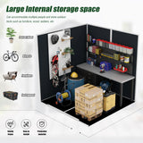 Outdoor Storage Shed 6x6 FT, Resin Shed with Floor & Window, Lockable Door, Vents, Outside Sheds & Garden Shed for Patio Furniture, Gardening Tools, Pool Equipment (Dark Gray, 6 * 6ft) OUEEEDD