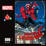 Buffalo Games - Marvel - Swinging into The Holidays - 500 Piece Jigsaw Puzzle for Adults -Challenging Puzzle Perfect for Game Nights - Finished Size is 21.25 x 15.00 Buffalo Games