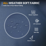 Poteban Patio Furniture Set, 7 Pieces Outdoor Modular Conversation Set Wicker Sectional Sofa for All Weather Rattan Patio Couch for Porch Garden Backyard Balcony Poolside (Blue) Poteban