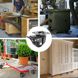 Nefish 3 Inch Caster Wheels Set of 4, Heavy Duty Plate Swivel Casters 4400 LBS, Low Center of Gravity Design Nylon Industrial Caster Wheels for Equipment, Machine, Toolbox Workbench Nefish