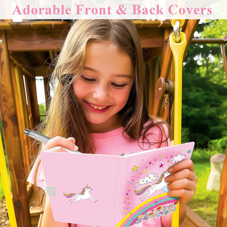 DWIYITTN Unicorn Journal for Girls - Gift for Kids - Diary with Pen & Magnetic Closure, 192 Pages for Writing, 5.3"x7.5" Hardcover Lined Notebook DWIYITTN