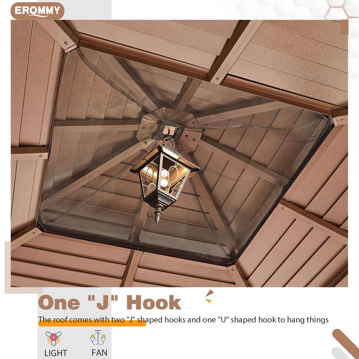 EROMMY 12'x12' Hardtop Gazebo Galvanized Steel Outdoor Gazebo Canopy Double Vented Roof Pergolas Aluminum Frame with Netting and Curtains for Garden,Patio,Lawns,Parties EROMMY