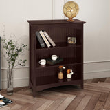 eHemco 3 Tier Bookcase with 2 Arched Supports, 40 Inches, Cherry eHemco