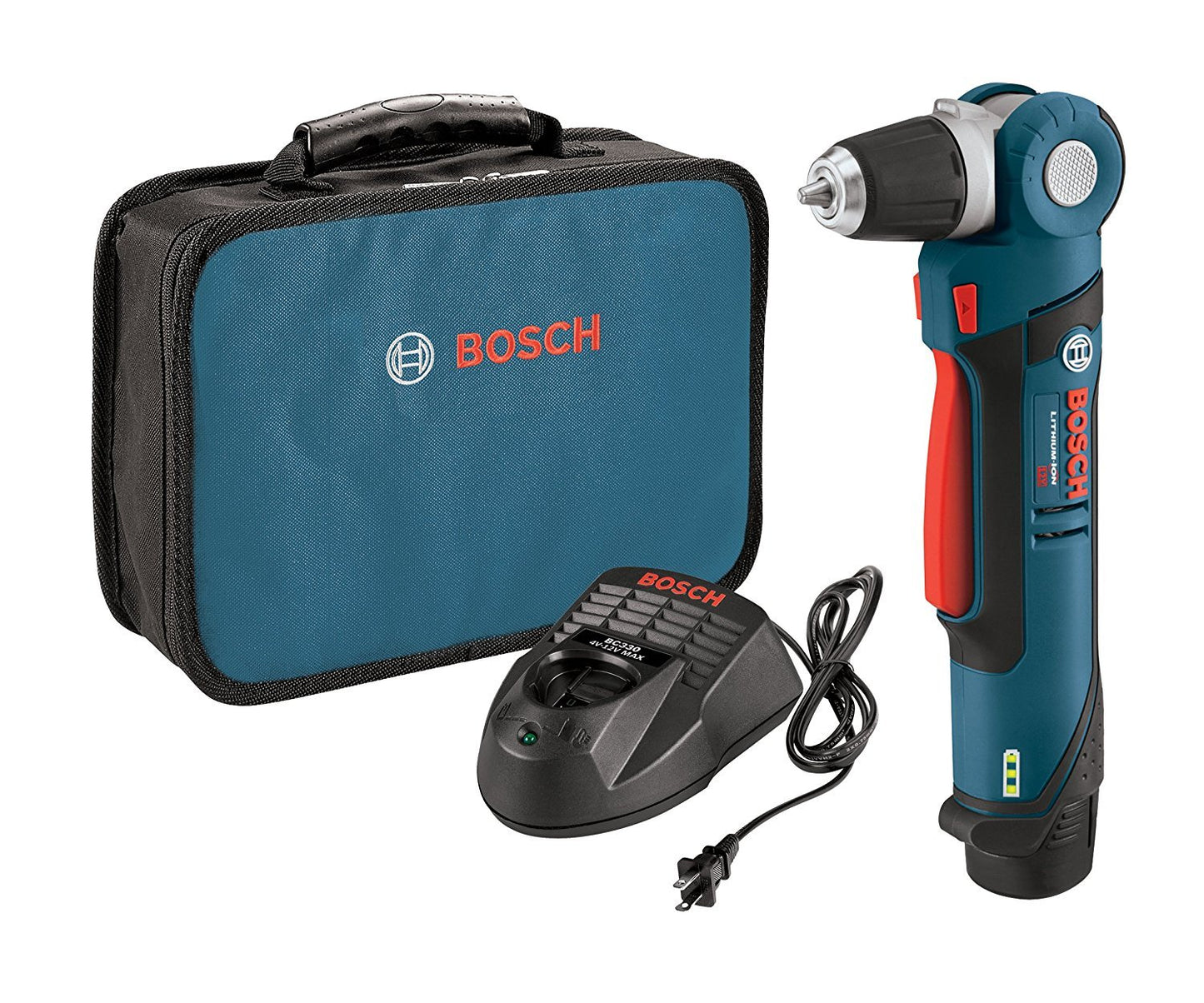 BOSCH PS11-102 12V Max 3/8 In. Right Angle Drill/Driver Kit with 2.0Ah Lithium Ion Battery - WoodArtSupply