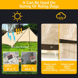 90% Sun Shade Cloth Shade Fabric with Grommets 10'x14' Shade Fabric Pergola Shade Cover Canopy Mesh Tarp Sun Screens for Outdoor Patio Garden (Beige) MAKUANG