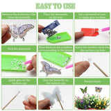 ZYNERY Butterfly Diamond Art Kit - 12 PCS Mini Art Craft Supplies for Adults - Garden Decor Painting ZYNERY