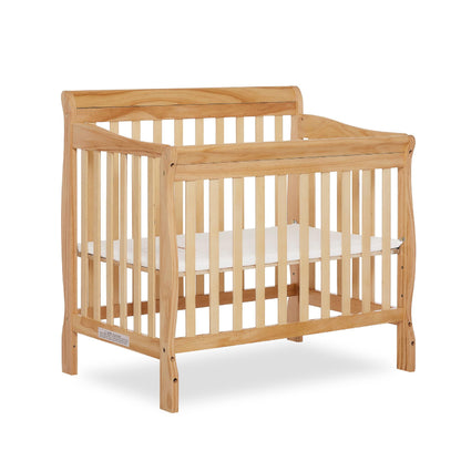 Dream On Me Aden 4-in-1 Convertible Mini Crib In Natural, Greenguard Gold Certified, Non-Toxic Finish, New Zealand Pinewood, With 3 Mattress Height - WoodArtSupply