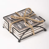 Primitives by Kathy 39412 Rustic Style Absorbent Stone Coasters, Set of 4, Farm-Sweet-Farm Primitives by Kathy