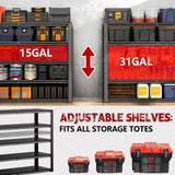 Lauxery 84.3" H Tote Storage Rack 2500LBS 5 Tier Metal Shelving Adjustable Pantry Shelving Unit 60" W×24" D×84.3" H - Storage Shelves for Pantry, Garage, Warehouse Lauxery