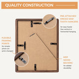 Axeman 8 x 10 Picture Frame - Solid Walnut Frame 8x10 Matted to 5x7 - Rounded Corner Walnut Photo Frame 8 by 10 with Tempered Glass - Natural Wood Picture Frame with Removable Ivory Mat - Walnut Axeman