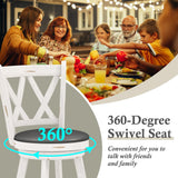 Callales 29" Swivel Bar Stools Set of 2, Swivel Counter Height Stools with Back & Solid Wood Footrest, Wooden Barstools for Kitchen Island, Home Bar, Antique White (Antique White, 29" Bar Height) Callales