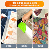 Newverest All-You-Need Puzzle Set: 8 Puzzle Sorting Trays for up to 2000 Pieces, 6 Glue Sheets, 1 Large Scraper & 2 Adhesive Hangers in Gift-Ready Packaging – Must-Have Saver Kit for Puzzle Lovers Newverest