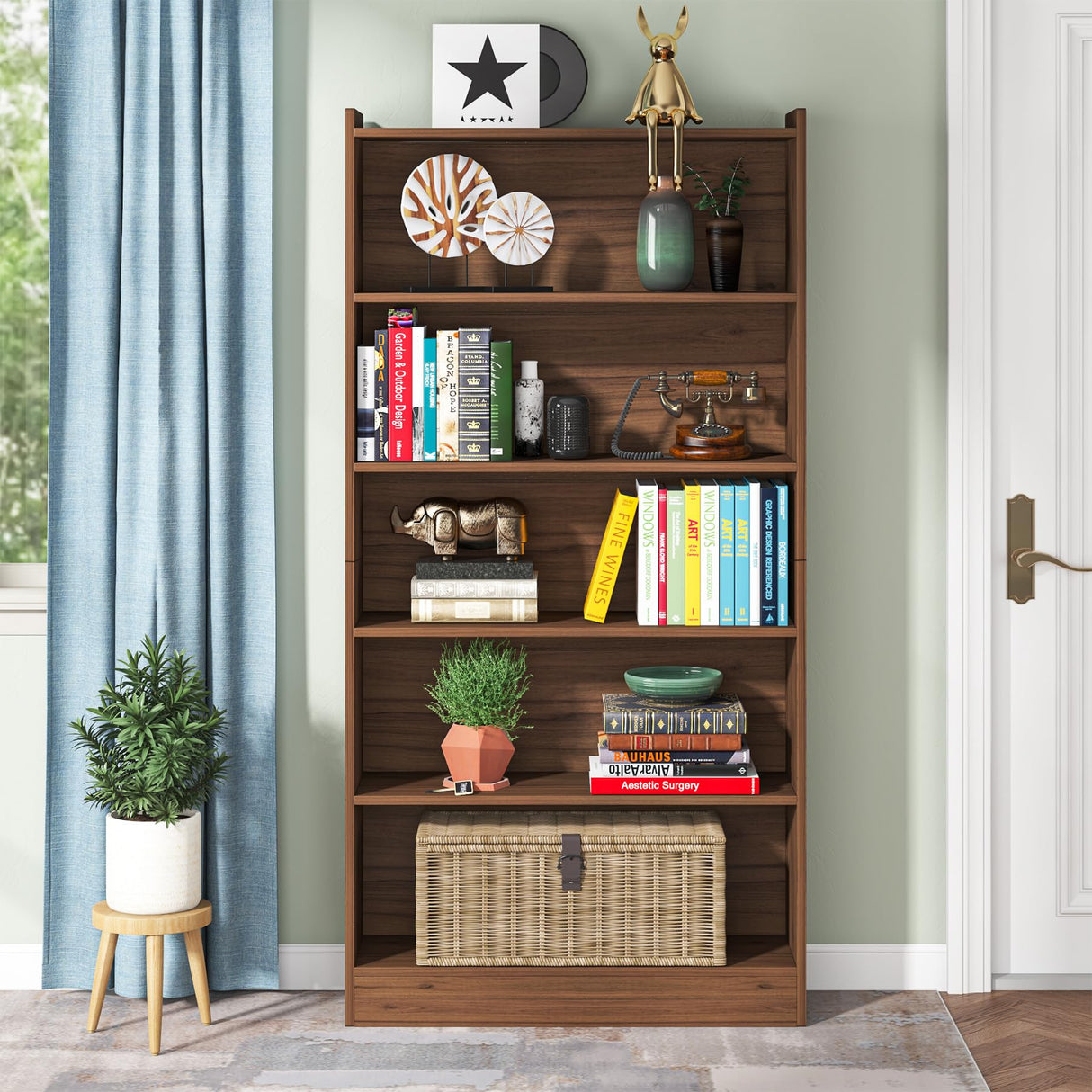 Tribesigns 72-Inch Modern 6-Tier Tall Bookcase with Storage Shelves - Elegant Wood Library Unit for Home & Office Tribesigns