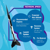 Estes 7243 Black Brant II Rocket-Building Kit, Advanced Dual-Body Flying-Rocket-Model Kit for Ages 10+ Estes