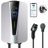 TELGEOOT Level 2 EV Charger 48Amp, Indoor/Outdoor Electric Car Charger EVSE SAE J1772, NEMA 14-50 Plug, 25ft Cable, Start Charge Timer, WiFi Enabled TELGEOOT