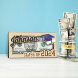 KindlyToys Personalized Graduation Money Holder - Graduation Gift Money Holder, Money Holder for Cash Gift Graduation - Wooden Money Holder, Unique Class of 2024 Graduation Gifts MH11 KindlyToys
