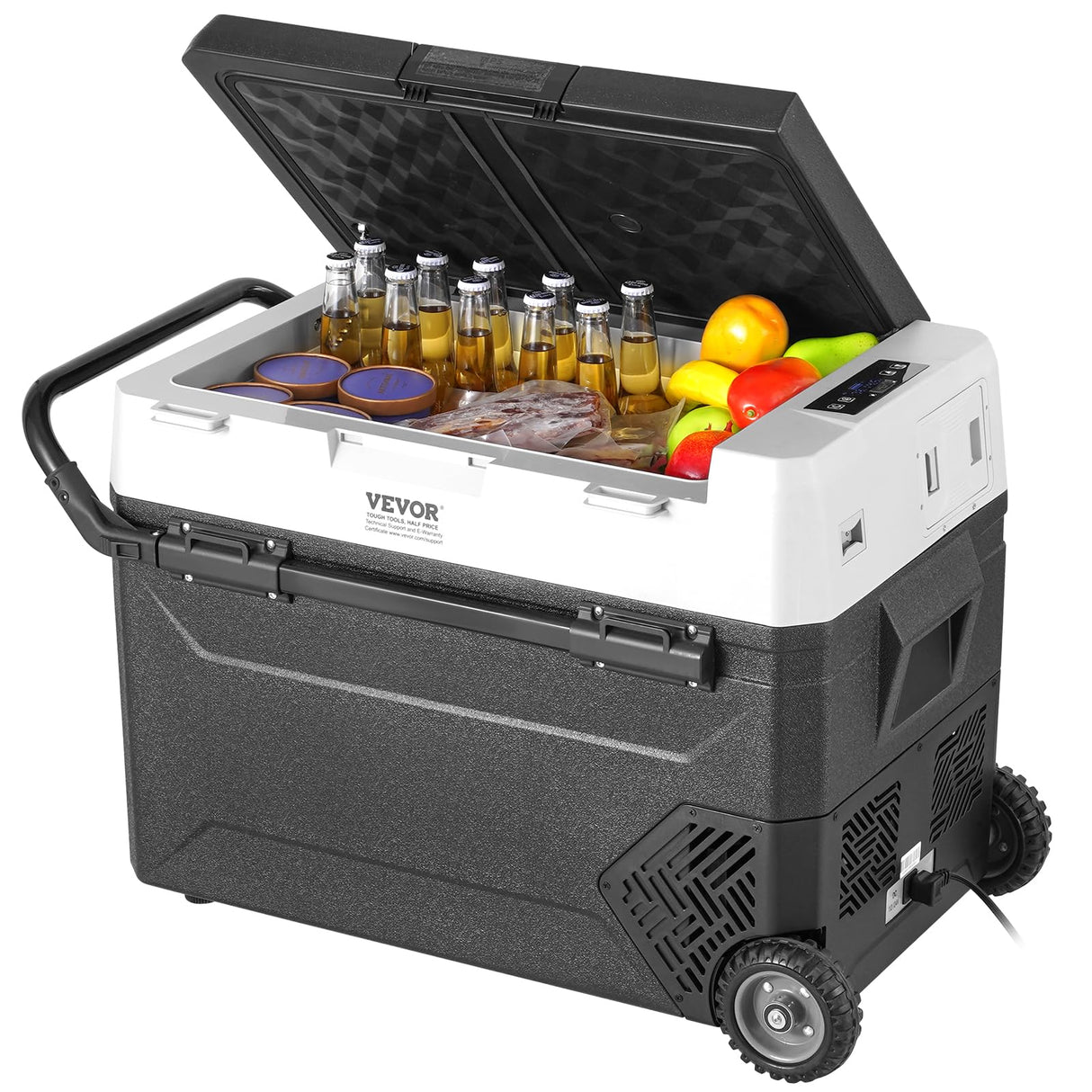 VEVOR J60 12 Volt Refrigerator Fridge, 60Liter(63.4qt) Single Zone Portable Freezer, -4℉-68℉ Adjustable Temperature, Compressor Cooler for Home, Outdoor, Camping, RV, Car, Black VEVOR