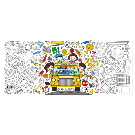 X1zuue Back to School Giant Coloring Poster for Kids -Jumbo First Day of School Blank Paper Banner Large Coloring Table Cover for Classroom Home Party DIY Art Craft Activity Supplies 55 x 23.6 Inch X1zuue