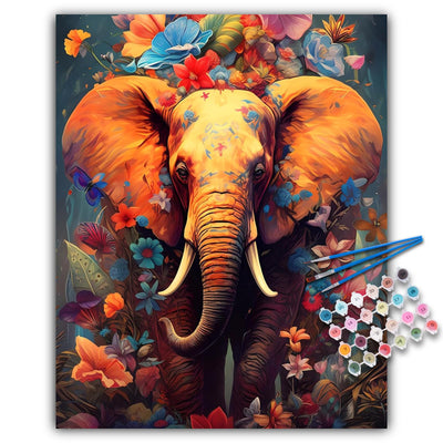 Paint by Numbers Kit for Adults Beginner, Elephant Acrylic Adult Paint by Number Kits on Canvas, Elephant Watercolor Oil Number Painting for Adults, Perfect for Home Decor Gift 16"x20"