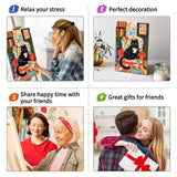 ZTOTZ Paint by Numbers Cat with Frame,Small Paint by Number Kits for Adults Cats,Black Cat Framed Paints- by -Number Kits Canvas 8x12inch for Home Wall Decor(Coffee Kitty) ZTOTZ