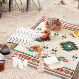 Touchat Native American Blanket Western Decor Boho Throw Blanket for Sofa, Mexican Decorative Farmhouse Blanket, Southwest Decor Woven Blankets, Aztec Throw Blankets with Tassel(Beige,50×60 inch) Touchat