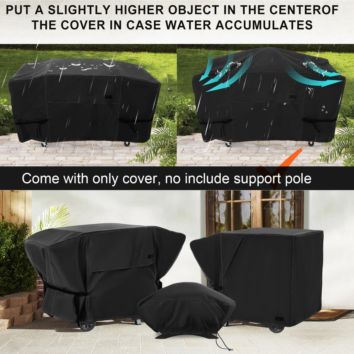 NettyPro Griddle Cover for Blackstone 36 inch Griddle Waterproof UV Resistant 4 Burner Flat Top Gas Grill Cover for Blackstone 36" Griddle Cooking Station and Camp Chef FTG600, Black NettyPro