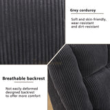 A Ainehome Manual Recliner Sofa Set, Corduroy Recliner Loveseat, Living Room Furniture Set Modern Loveseat Sofa, Reclining Couches for Living Room/Office(3 Piece Set, Dark Grey) A Ainehome