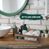 NAGAWOOD Wooden Nesting Countertop Baskets Set of 3 for Kitchen, Bathroom, Pantry,Wooden storage organizer For Fruit, Vegetables,Wooden Crate with handles,Decorative Walnut Wood and Metal Wire NAGAWOOD