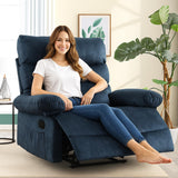 YI DANICA Extra Wide Oversized Recliner Chair – Zero Gravity Recliner Chair 350lbs Capacity with Liftable Footrest, Lumbar Pillow | Tool-Free Assembly for Living Room (Blue, Manual) YI DANICA
