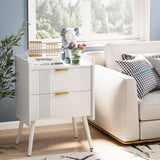 Aenuert White Nightstand Modern Bedside Table with 2 Storage Drawer, Small Night Stand, Wooden End Table,Sofa Side Table for Bedroom,Study Room and Small Spaces Aenuert