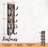 Autumn Alley Farmhouse Towel Holder, Rustic Wine Rack, Rolled Towel Rack, and Wine Holder for Farmhouse Bathroom Accessories Décor, Western Decor Wall Mounted Towel Rack, Rustic Brown Autumn Alley