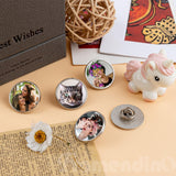 Framendino, 20 Pack Silver Sublimation Blank Pins DIY Button Badges Round Sublimation Blank Base Pin Aluminum Sheet with Butterfly Pin Backs for DIY Craft Lapel Jewelry Making Framendino