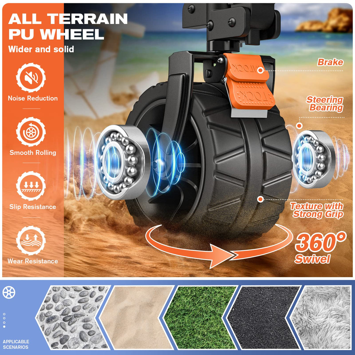 Collapsible Foldable Wagons, 440 lbs Weight Capacity Beach Wagon with Big All-Terrain Wheels, Heavy Duty Foldable Wagon,Utility Wagon Carts for Outdoor, Sports, Shopping, Camping, Black & Gray Raynesys