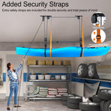 TRUSOON Kayak Hoist, Heavy Duty Kayak Pulley System for Garage Ceiling, Hold Up to 150 lbs Capacity, Canoe Garage Lift Storage System, Fit 10-18 Foot Ceilings, Black TRUSOON